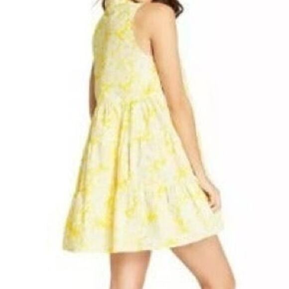 LISA MARIE FERNANDEZ YELLOW WHITE FLORAL DESIGN TIERED LOOK DRESS SIZE 1X - Picture 4 of 4